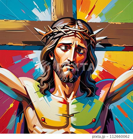 Oil painting of Portrait of Jesus Christ crucified 112660062