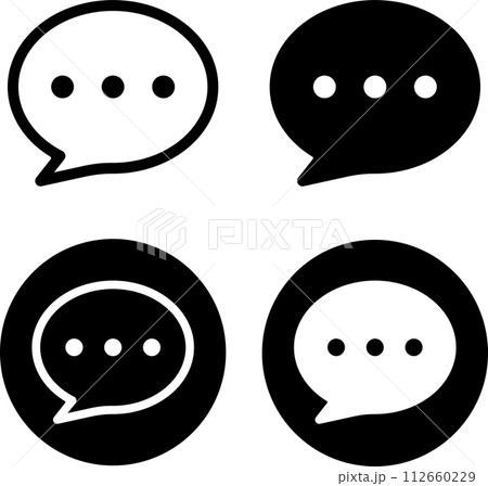 吹き出し　会話　アイコンセット 112660229