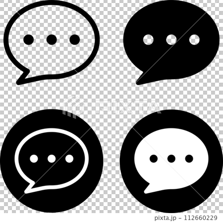 Speech bubble conversation icon set 112660229