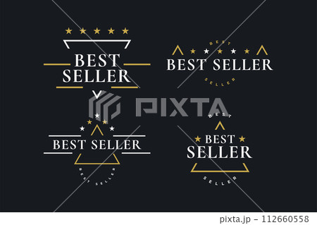 Best Seller Badge Design with Retro and Minimalist Style. Certified product. Quality Badge or Emblem 112660558