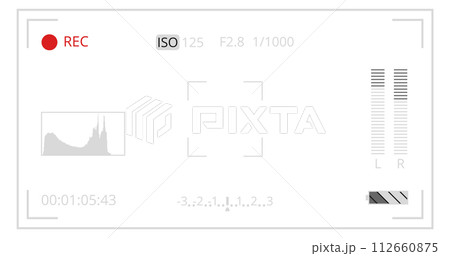 Camera screen interface elements. Video recording ui 112660875