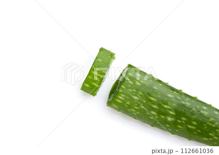 Aloe vera is a popular medicinal plant for health and beauty, on a white background. Aloe vera is a popular medicinal plant for health and beauty, on a white background. 112661036