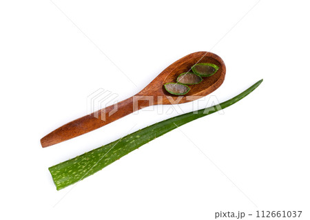 Aloe vera is a popular medicinal plant for health and beauty, on a white background. Aloe vera is a popular medicinal plant for health and beauty, on a white background. 112661037