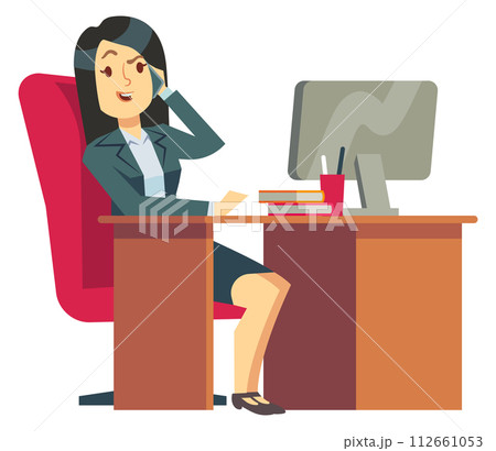 Female office manager. Business woman talking on phone 112661053