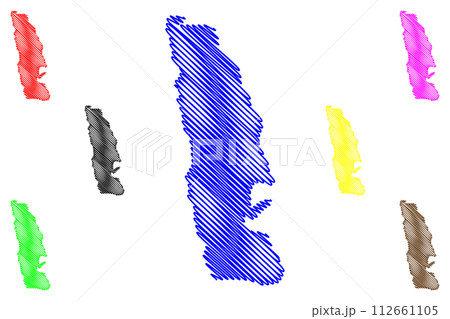 Lake Tso Moriri (Republic of India) map vector illustration, scribble sketch Mountain Lake map 112661105