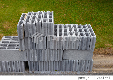 Cement solid brick blocks made up of sand, lime and concrete materials Cement solid brick blocks made up of sand, lime and concrete materials 112661661