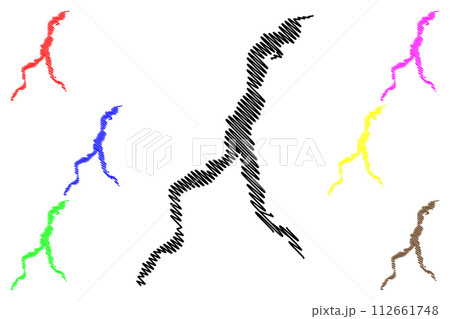 Lake Como (Italian Republic, Italy) map vector illustration, scribble sketch Lago di Como map Lake Como (Italian Republic, Italy) map vector illustration, scribble sketch Lago di Como map 112661748