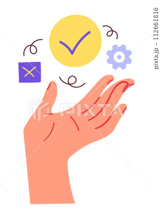 Hand done sign. Task completed, finished workのイラスト素材 [112661816] - PIXTA