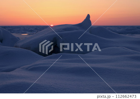 流氷野入り陽 112662473