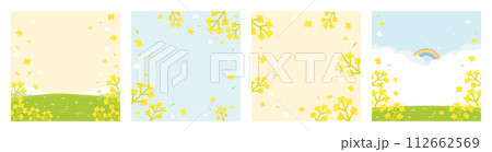 菜の花　背景イラストセット 112662569