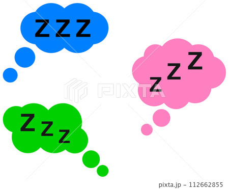 寝るときにイビキをかいているイラスト 112662855