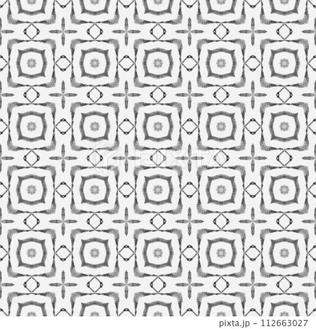 Striped hand drawn design. Black and white delightful boho chic summer design. Repeating striped hand drawn border. Textile ready original print, swimwear fabric, wallpaper, wrapping. 112663027