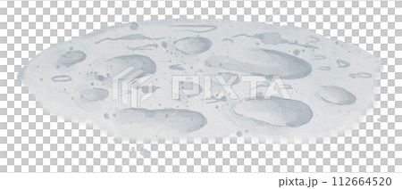 Moon surface watercolor illustration. Hand drawn sketch of Planet with kraters in light pastel blue colors on isolated background. Drawing of Luna in s Space for baby design. Futuristic landscape. 112664520