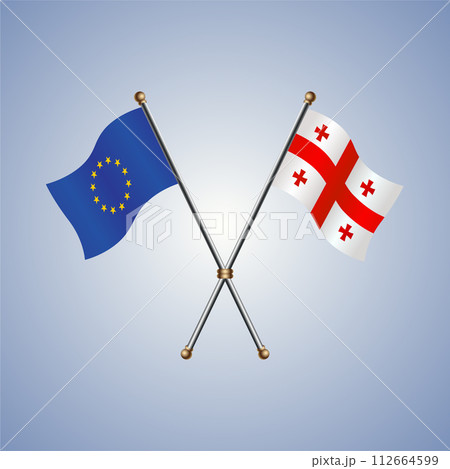 Europe and Georgia Republic flags relations 112664599