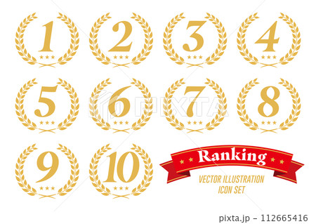 1位~10位 ランキング ロゴ アイコンセット ベクターイラスト 1位~10位 ランキング ロゴ アイコンセット ベクターイラスト 112665416