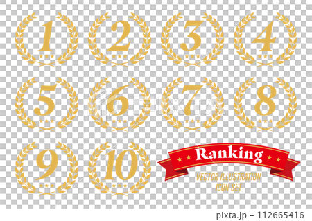 1位~10位 ランキング ロゴ アイコンセット ベクターイラスト 1位~10位 ランキング ロゴ アイコンセット ベクターイラスト 112665416