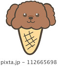 犬　アイスクリーム　プードル　動物　お菓子　スイーツ 112665698