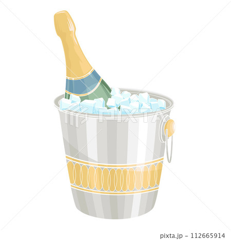 champagne bottle in ice bucket 112665914