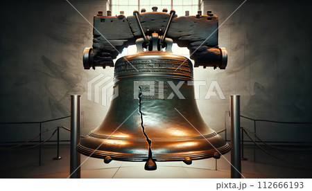 Historic Cracked Liberty Bell Symbol of American Independence 112666193