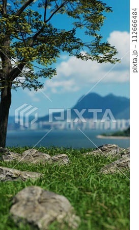 3D illustration Background for advertising and wallpaper in nature and travel scene. 3D rendering in decorative concept. 112666484