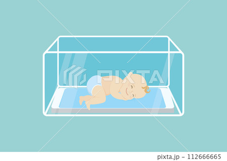Little newborn baby in incubator box,medical and health care concept, 112666665