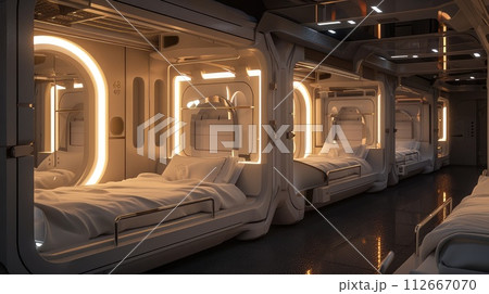futuristic Bed space capsule hotel futuristic Bed space capsule hotel 112667070