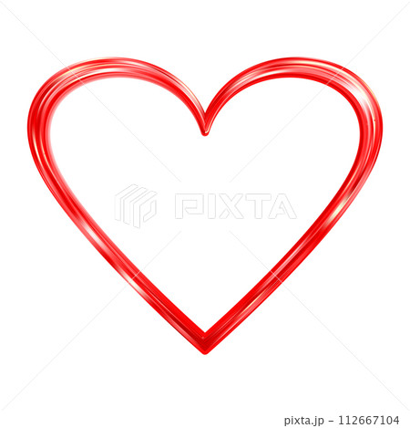 Thin gold heart frame. Golden realistic heart border. Luxury symbol of love. 112667104