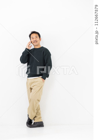 男性　カジュアル　電話 112667879