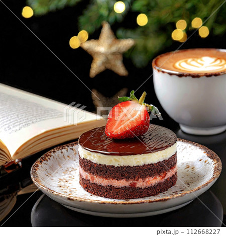 一人用の小さなクリスマスケーキプレート 一人用の小さなクリスマスケーキプレート 112668227