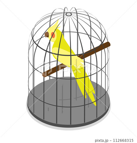 3D Isometric Flat Vector Set of Wild And Domestic Animals With Homes, Poultry Farming. Item 6 3D Isometric Flat Vector Set of Wild And Domestic Animals With Homes, Poultry Farming. Item 6 112668315