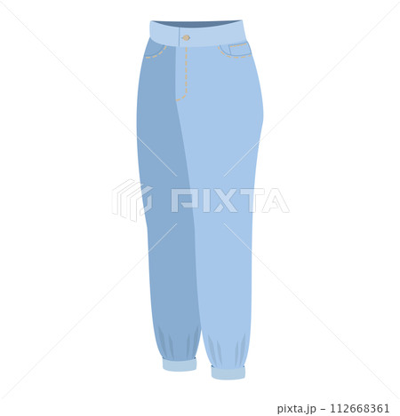 3D Isometric Flat Vector Set of Jeans Styles, Fashion Pants. Item 6 112668361