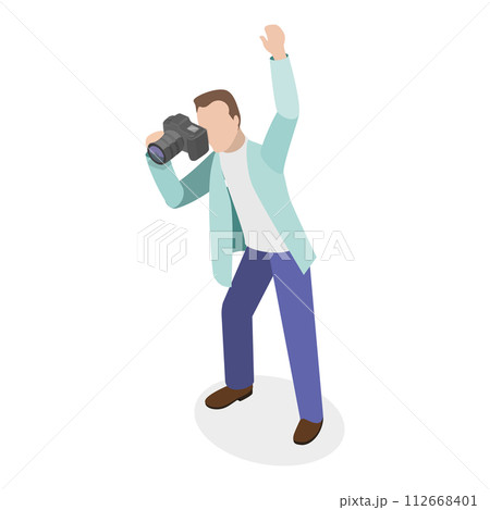 3D Isometric Flat Vector Set of Photographers, Creative Profession or Occupation. Item 4 3D Isometric Flat Vector Set of Photographers, Creative Profession or Occupation. Item 4 112668401