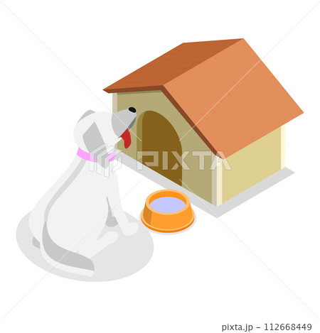 3D Isometric Flat Vector Set of Wild And Domestic Animals With Homes, Poultry Farming. Item 5 112668449