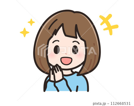 ありがとうの若い女性のイラスト 112668531