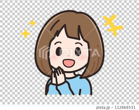 ありがとうの若い女性のイラスト 112668531