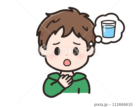喉が渇いたの若い男性のイラスト 112668610