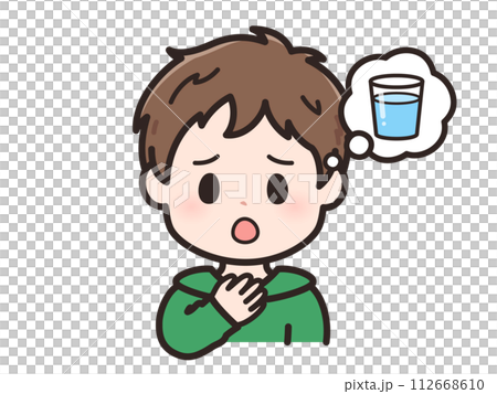 喉が渇いたの若い男性のイラスト 112668610