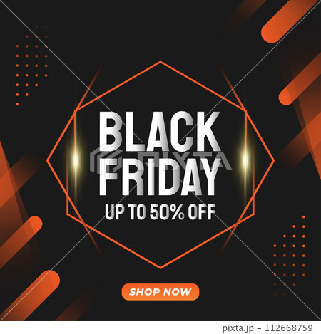Black Friday sale promotion banner with gradient concept on dark background 112668759