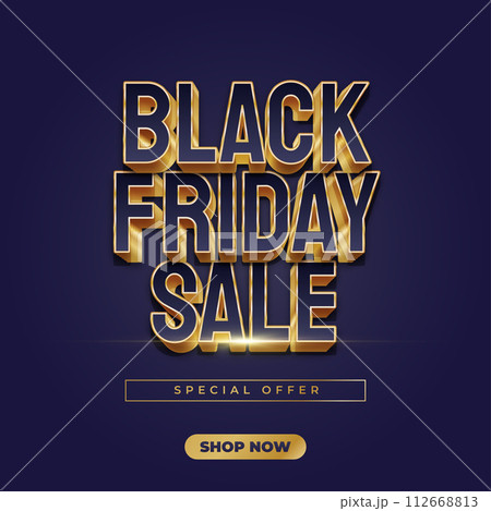 Black Friday sale banner with blue and gold text in elegant style Black Friday sale banner with blue and gold text in elegant style 112668813