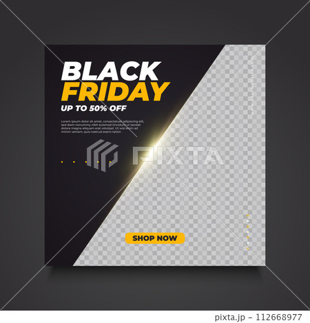Black Friday sale banner template in elegant style Black Friday sale banner template in elegant style 112668977