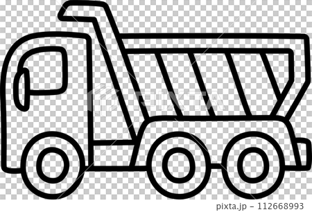 Dump truck cartoon doodle line icon 112668993