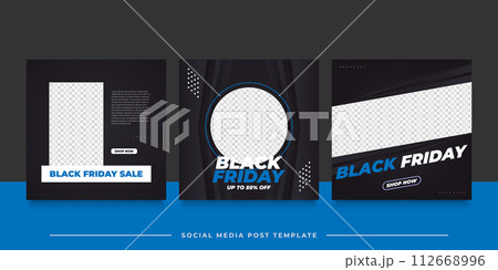 Black Friday sale banner or poster can be used for social media feed or post template Black Friday sale banner or poster can be used for social media feed or post template 112668996