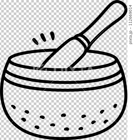 Tibetan singing bowl doodle line icon Tibetan singing bowl doodle line icon 112669014