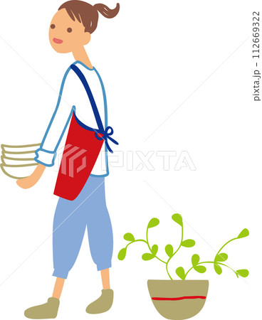 若いお母さん　片付け整理スッキリ 112669322