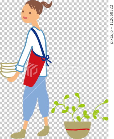 若いお母さん　片付け整理スッキリ 112669322