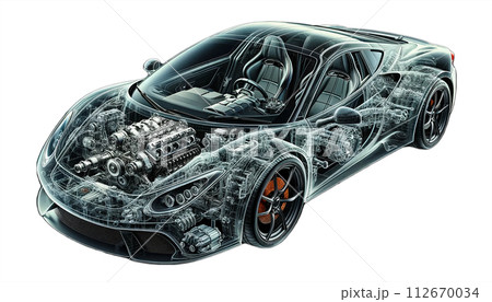 スケルトンのスポーツカー 112670034