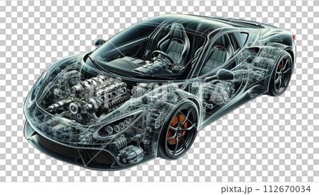 スケルトンのスポーツカー 112670034