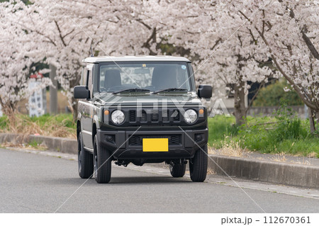 桜 満開 4WD 軽自動車 運転 ドライブ 桜 満開 4WD 軽自動車 運転 ドライブ 112670361