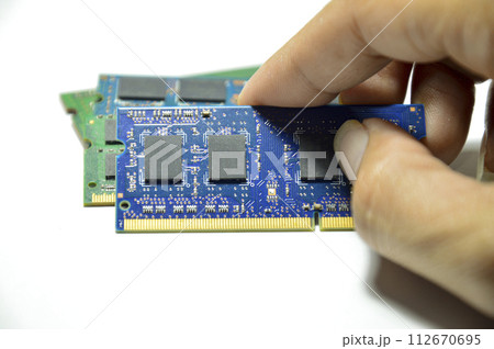 image of ram laptop on a white background There will be a lot of dust in the picture after use. 112670695