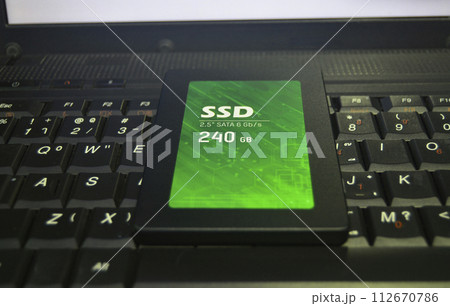 SSD drives are very popular these day, SSD are placed on laptop SSD drives are very popular these day, SSD are placed on laptop 112670786